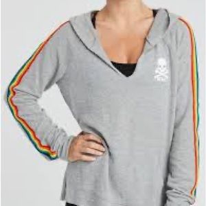 SoulCycle rainbow heather gray hoodie women’s size large